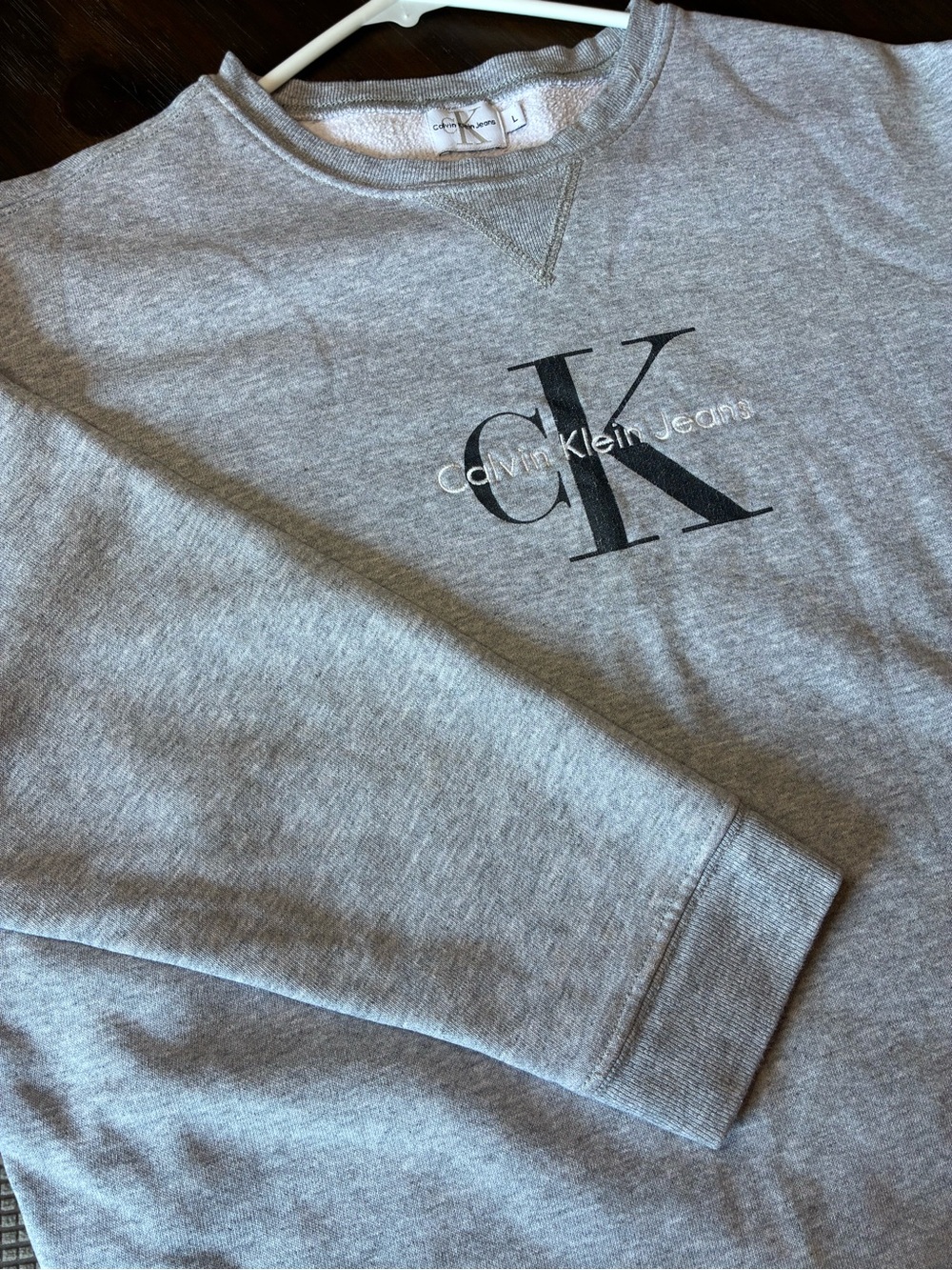 Calvin Klein Women’s Gray CK Logo Crewneck Sweater